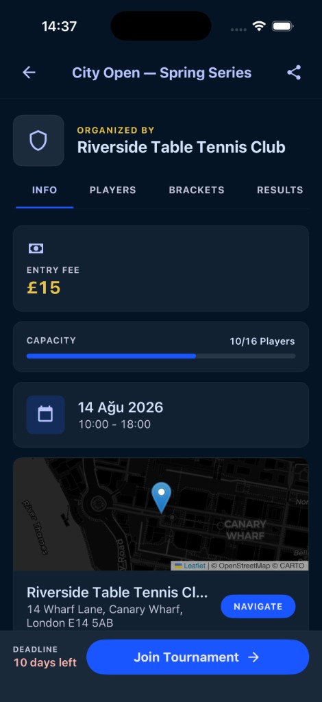 Tournament detail